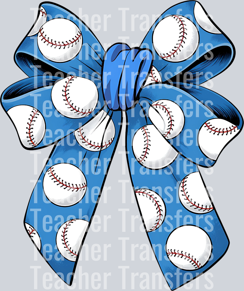 Coquette Blue Bow Baseball