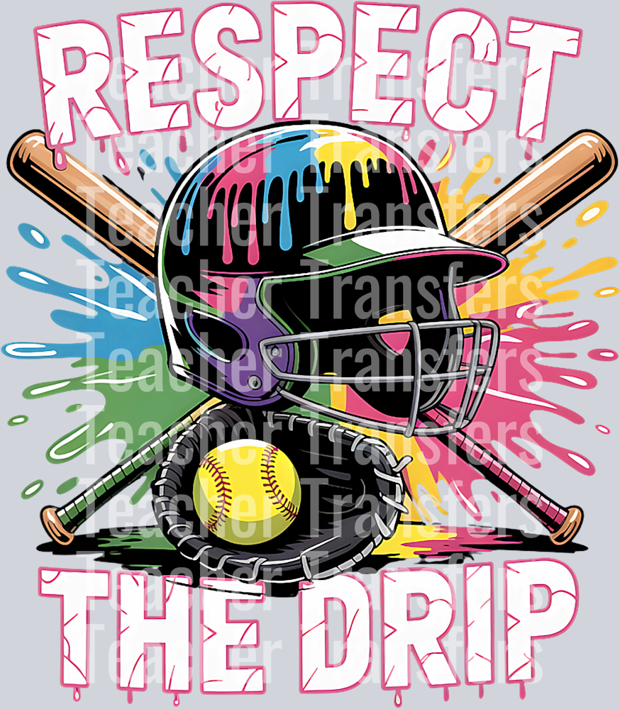 Softball Drip Girls Ice Cream Respect The Drip Softball T-Shirt