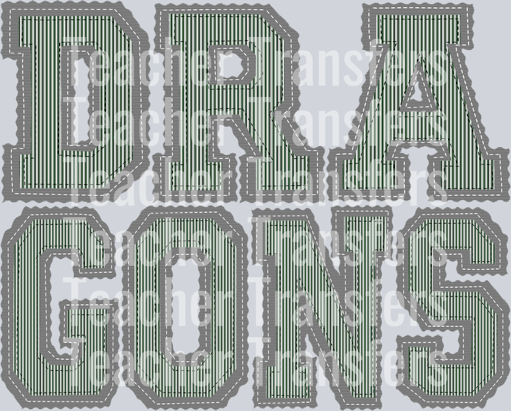 THE PREPSTER DRAGONS DARK GREEN GRAY