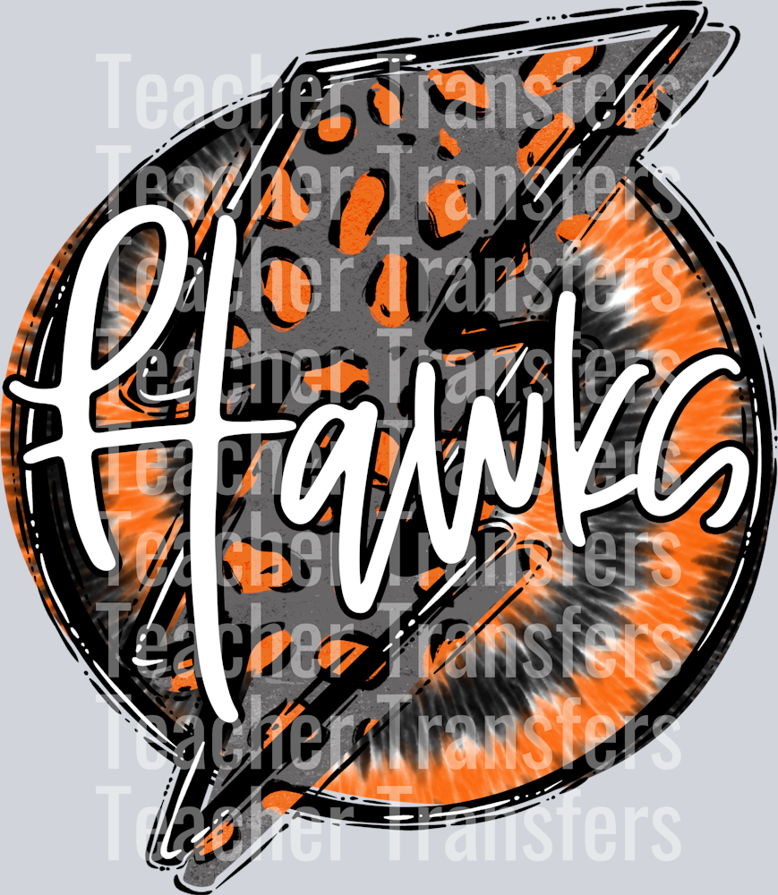 Doodle Bolt and Tie Dye Hawks Orange Leopard