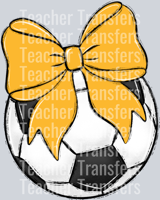 Bows and Balls Soccer Yellow Gold
