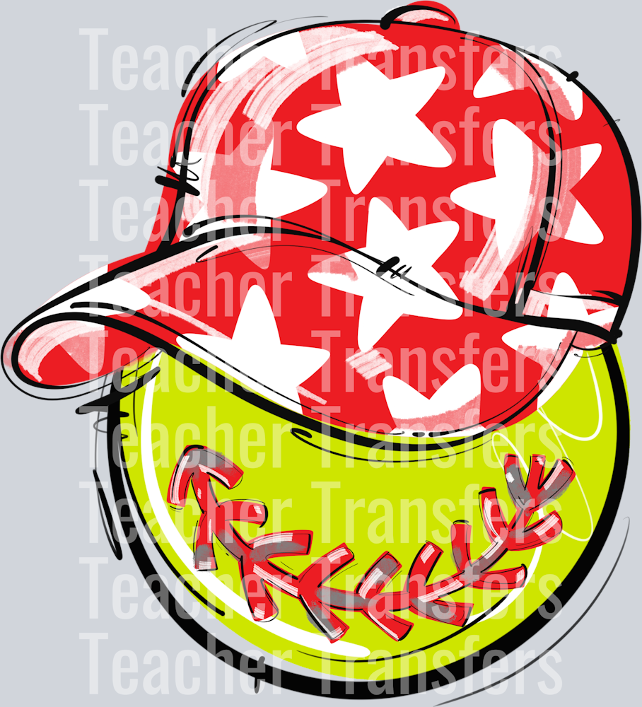 RED PLAY BALL HAPPY FACE SOFTBALL