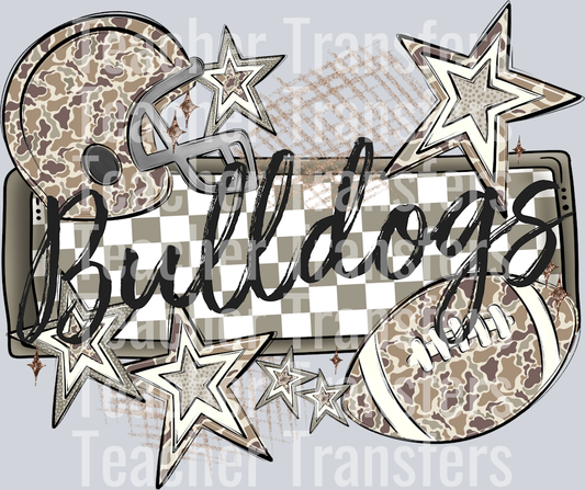 CAMO FOOTBALL NAME BULLDOGS