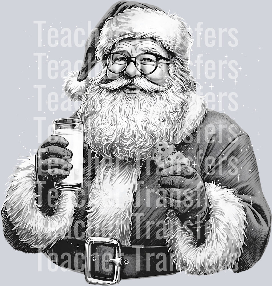 SANTA BLACK AND WHITE MILK AND COOKIES