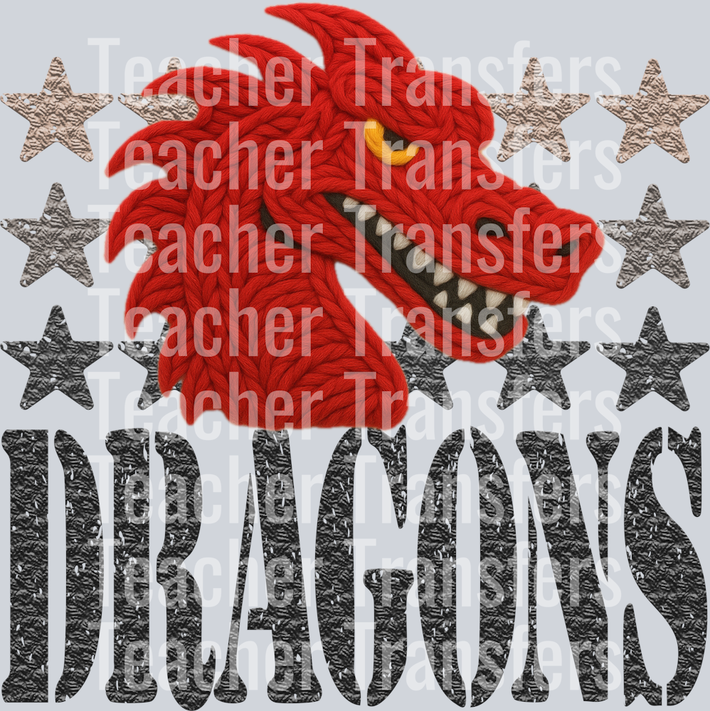 YARN MASCOTS DRAGONS RED