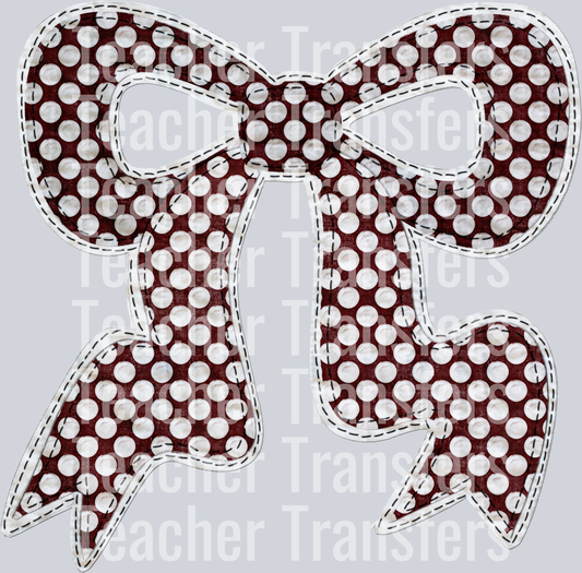 QUILTED BOW MAROON