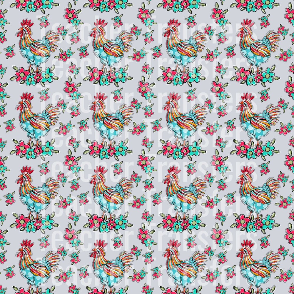 Chicken and Flowers Overlay