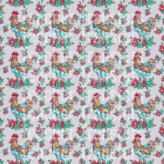 Chicken and Flowers Overlay