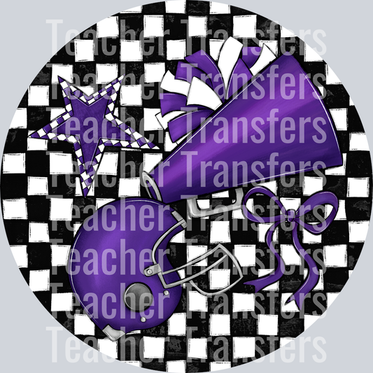 Check Sports Buttons and Bag Tags Purple