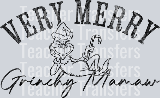 Very merry Grinchy Mamaw black