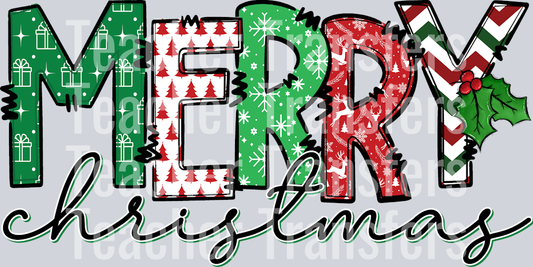 Merry Christmas Word Art 2