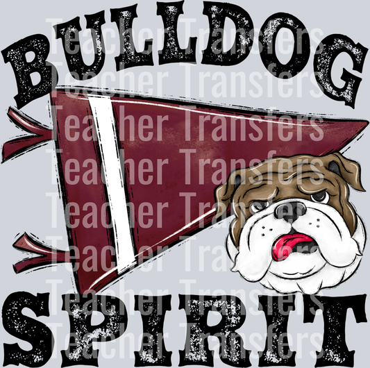Pennant Mascots Bulldog Spirit Maroon