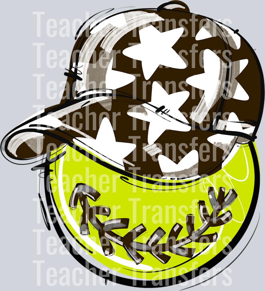 BROWN PLAY BALL HAPPY FACE SOFTBALL