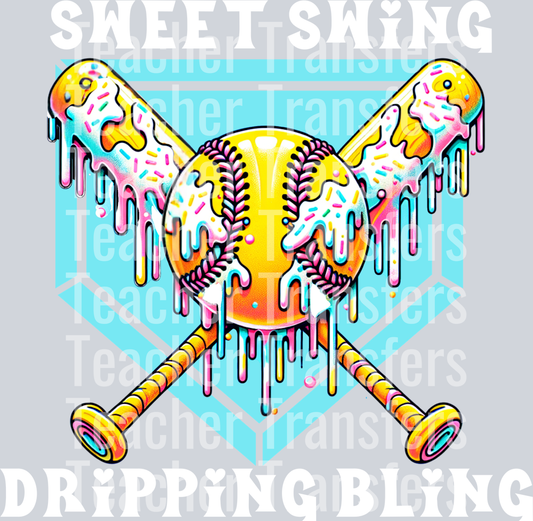 White font - Sweet Swing Dripping Bling