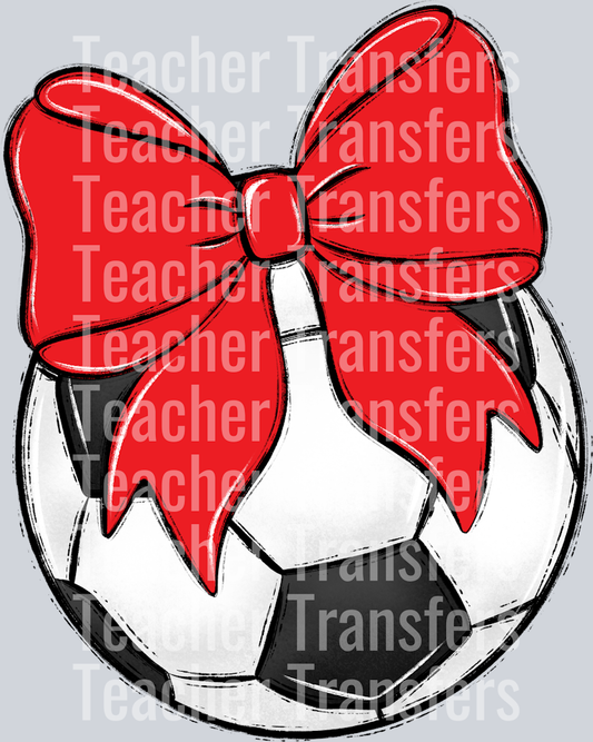 Bows and Balls Soccer Red