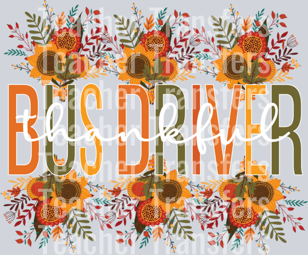 Thankful Bus Driver Thanksgiving Bus Driving Long Sleeve T-Shirt