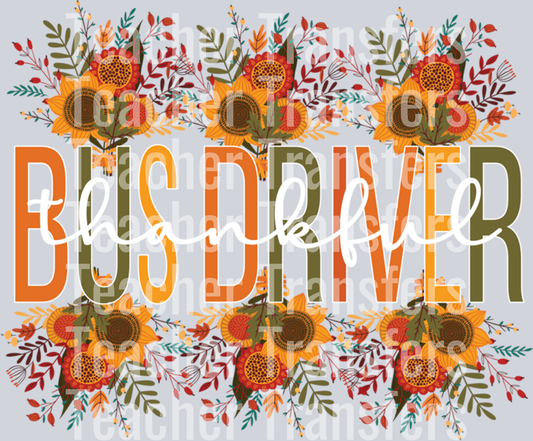 Thankful Bus Driver Thanksgiving Bus Driving Long Sleeve T-Shirt