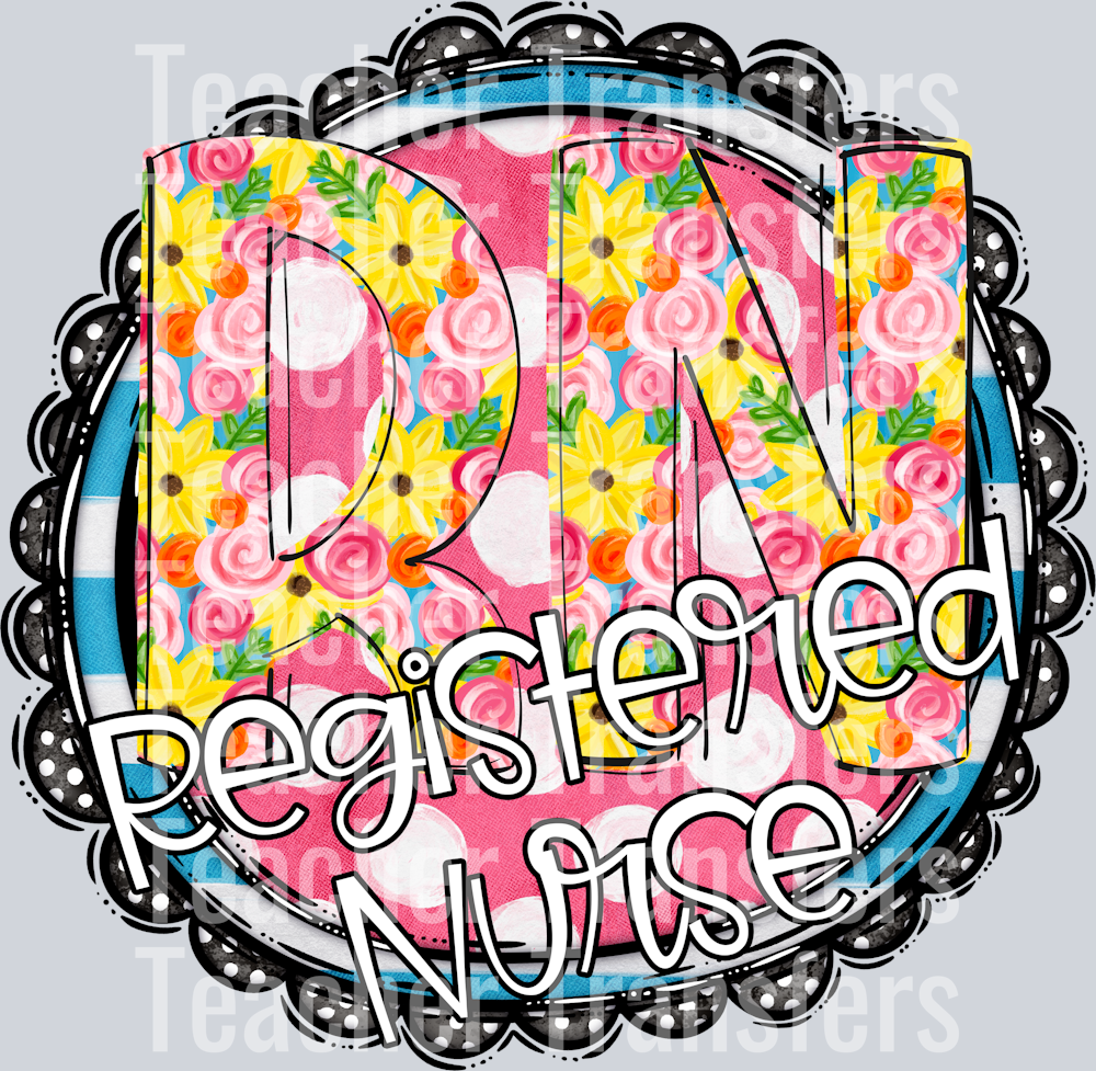 Sunny Floral Names REGISTERED NURSE