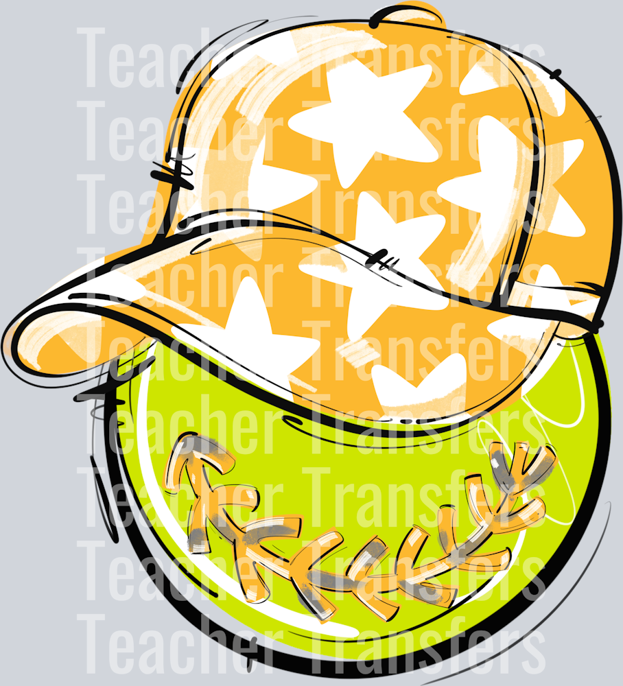 YELLOW PLAY BALL HAPPY FACE SOFTBALL