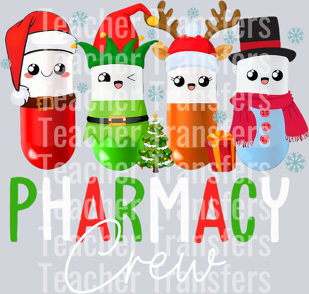 Christmas Pharmacy Crew Pharmacist Tech Xmas Kids Holiday T-Shirt