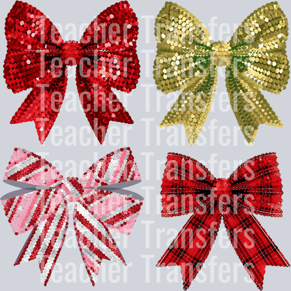 CHRISTMAS SEQUIN BOW COLLAGE