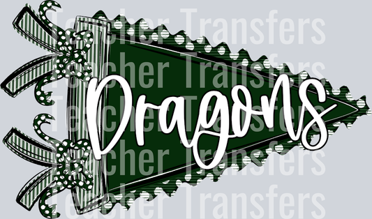 PREPSTER PENNANT TEAMS DRAGONS DARK GREEN