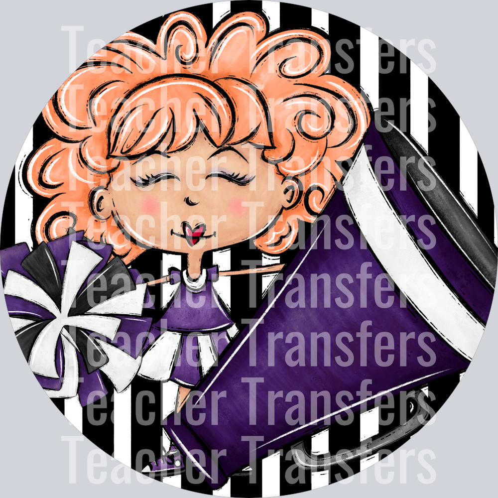 Cheer Bag Tags Purple Light Red Hair
