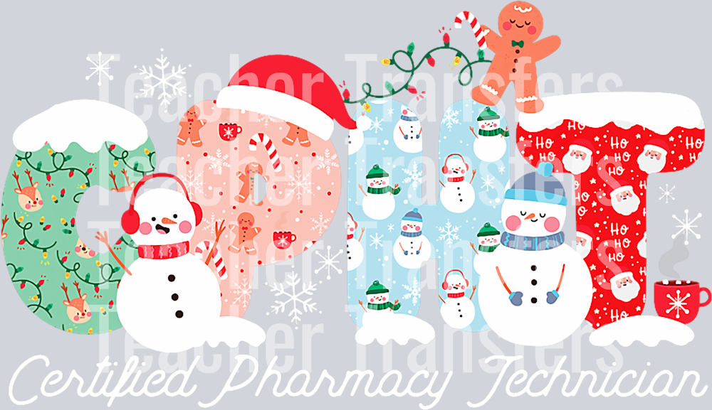 Pharmacy Tech Technician Pharmacist Student Christmas Cpht T-Shirt