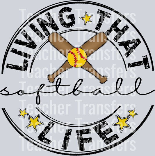 Living That SOFTBALL BLANK Life