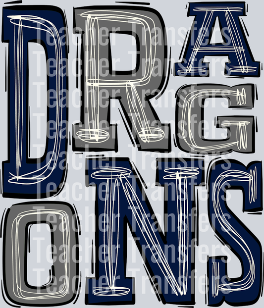 Dragons Navy and Gray