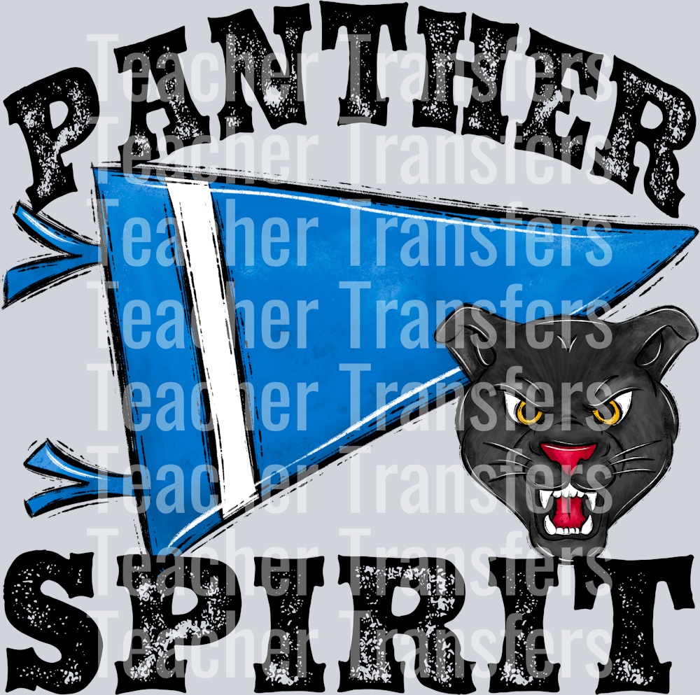 Pennant Mascots PANTHER Spirit Bright Blue