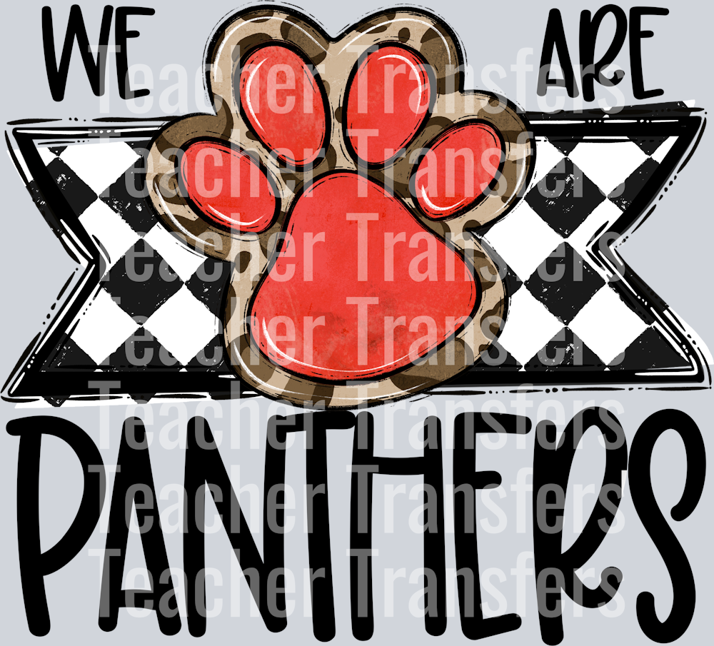 We Are PANTHERS RED PAW PRINT