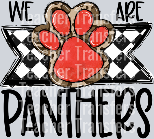 We Are PANTHERS RED PAW PRINT