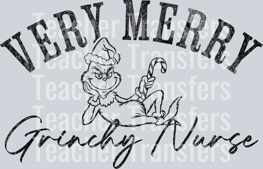 Very merry Grinchy Nurse black