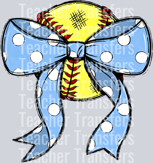 Softballlightbluebow