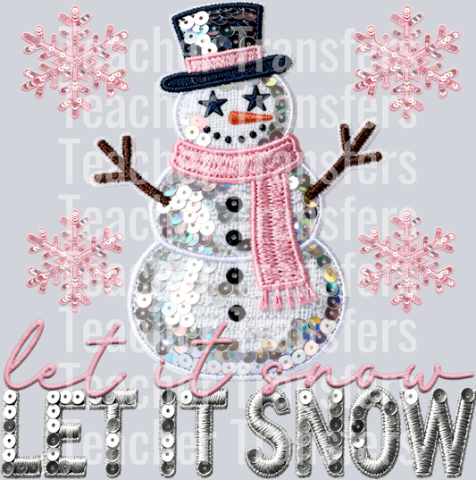 let it snow sequin snowman
