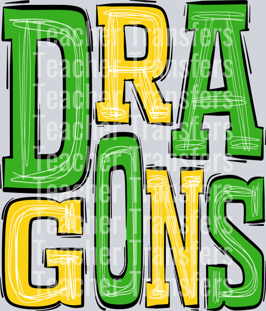 Dragons GREEN- Yellow Gold
