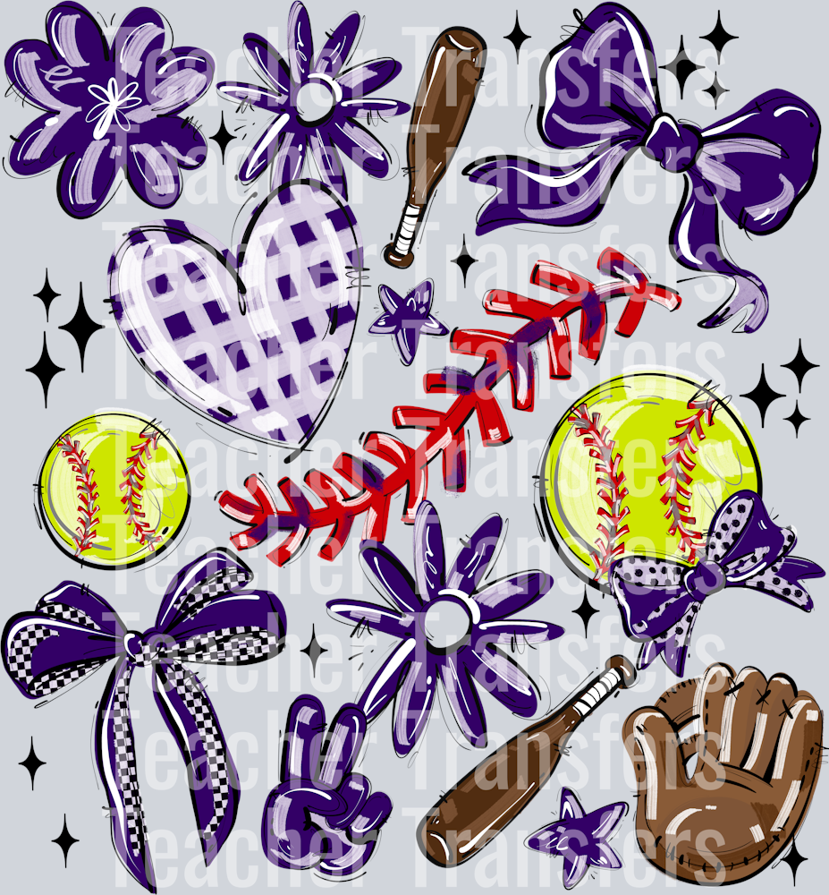 PURPLE PLAY BALL COLLAGE SOFTBALL