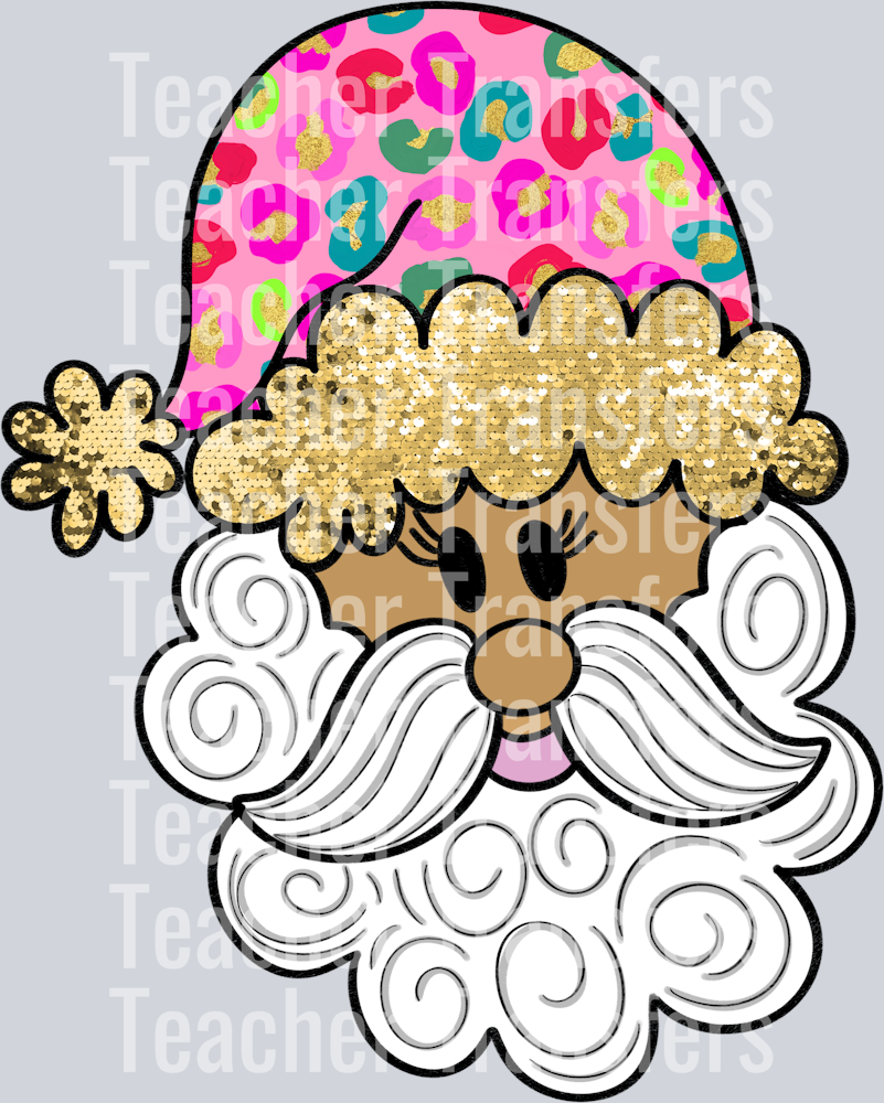 Pink leopard Santa
