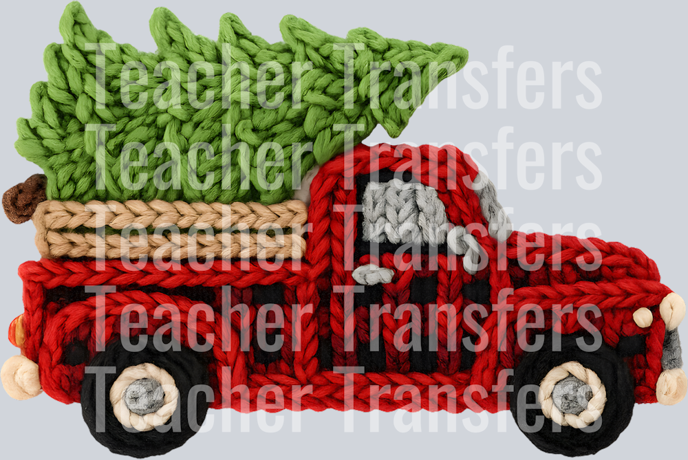 CHRISTMAS PLAID TRUCK FAUX YARN