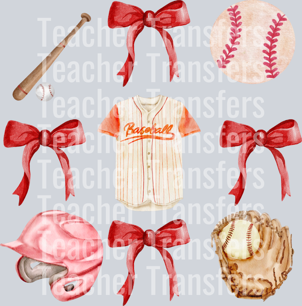 Baseball Coquette Bow Png