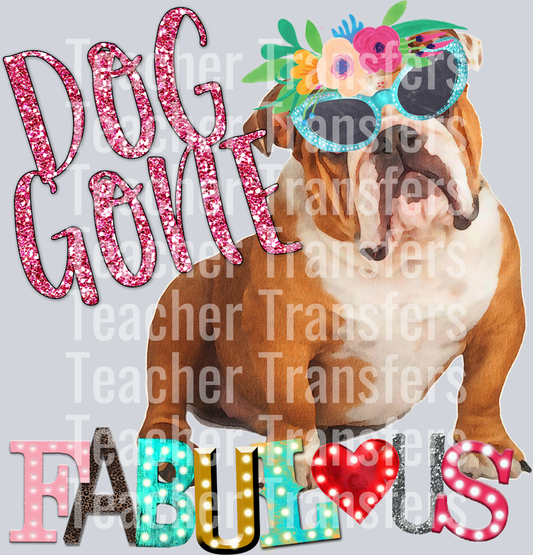 Bulldog with flower crown