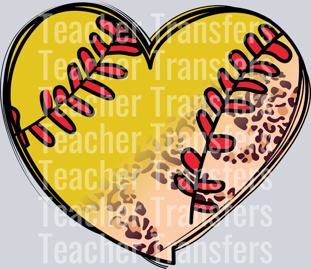 Prettiest Mama Softball Heart