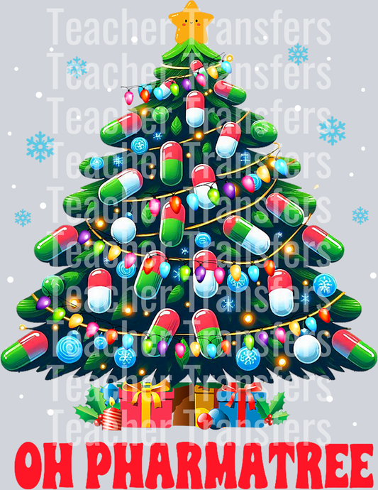 Pharmacy Tech Merry Christmas Xmas T-Shirt - Unisex Adults - Black - Small - Short Sleeve - Christma