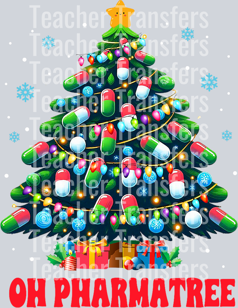 Pharmacy Tech Merry Christmas Xmas T-Shirt - Unisex Adults - Black - Small - Short Sleeve - Christma