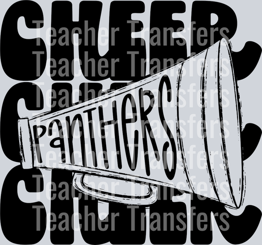 Stacked Mascots CHEER MEGAPHONE PANTHERS