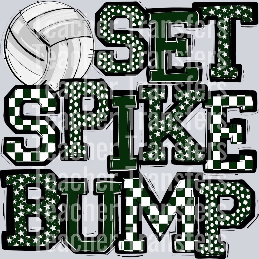 DARK GREEN SET SPIKE BUMP