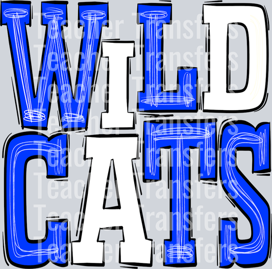 Sporty Mascots Wildcats Royal White