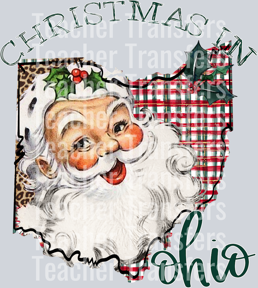 Christmas in State Santa State Set OHIO