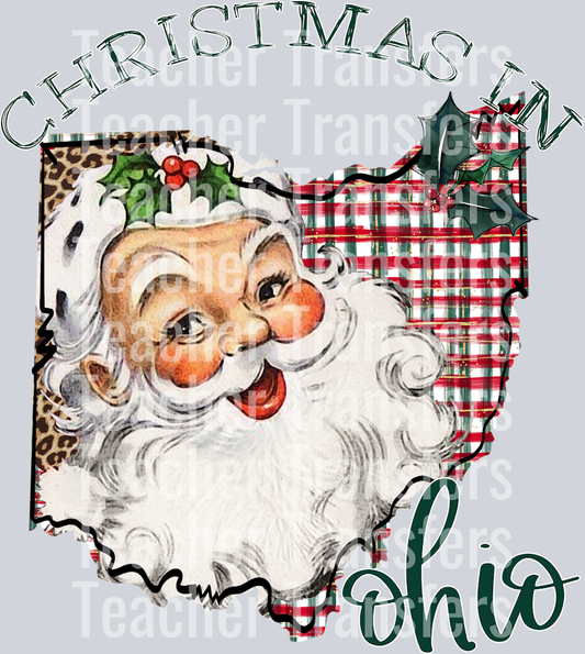 Christmas in State Santa State Set OHIO